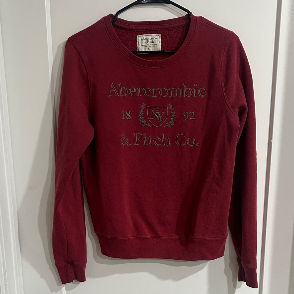 Abercrombie & Fitch Burgundy Crew Neck Sweater